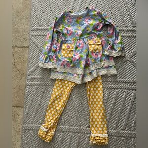 Floral and Polka Dot Girls Outfit